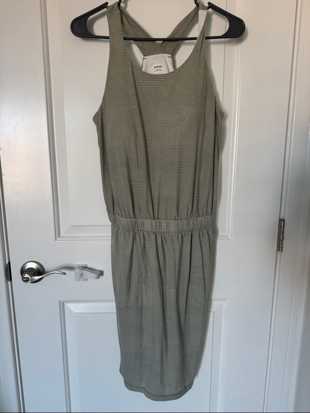 Prana Olive Green Geometric Midi Dress